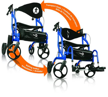 Dual Function Transport Wheelchair and Rollator