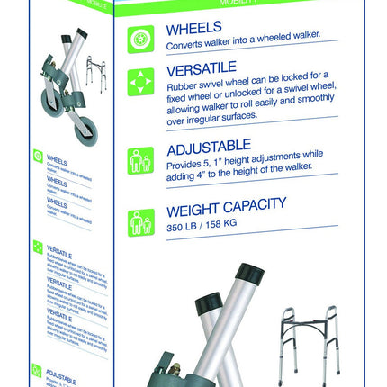 Locking Swivel Walker Wheels with Two Sets of Rear Glides