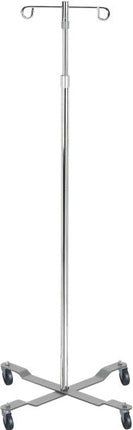 Economy Removable Top I. V. Pole, 2 Hook Top, Chrome