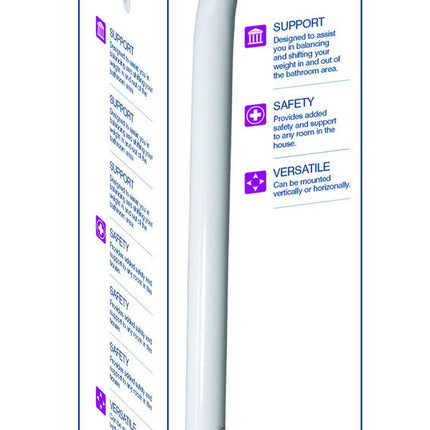 Powder Coated Grab Bar, White