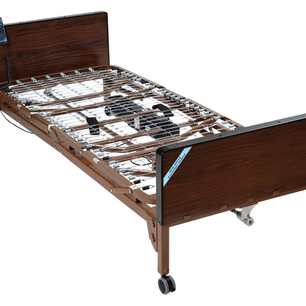 Delta Ultra Light Semi Electric Hospital Bed with Half Rails and Therapeutic Support Mattress