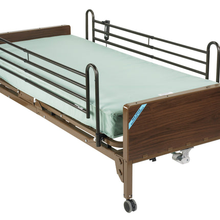 Delta Ultra Light Semi Electric Hospital Bed with Full Rails and Therapeutic Support Mattress