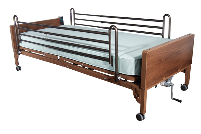 Delta Ultra Light Full Electric Hospital Bed with Full Rails and Foam Mattress