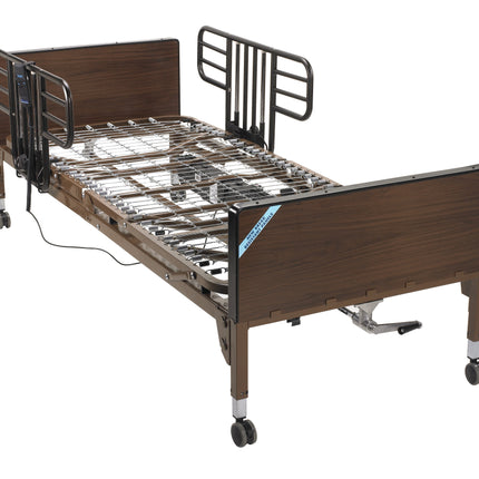 No Gap Half Length Side Bed Rails with Brown Vein Finish, 1 Pair