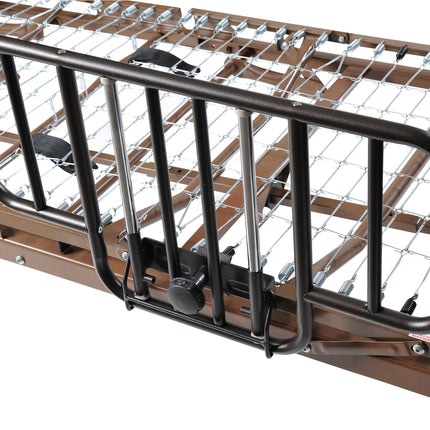 Delta Ultra Light Full Electric Low Hospital Bed with Half Rails and Therapeutic Support Mattress