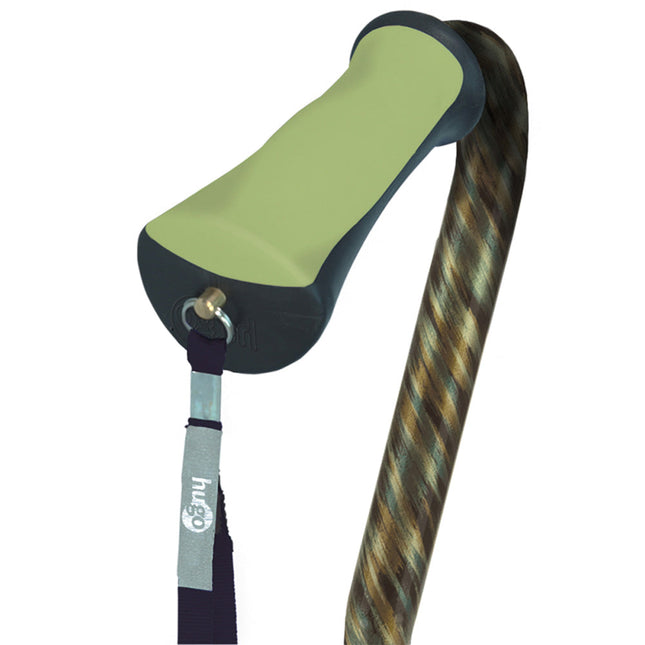 Adjustable Offset Handle Cane with Reflective Strap, Rainforest