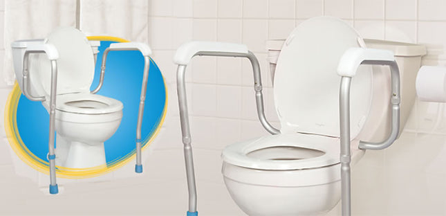 AquaSense Adjustable Toilet Safety Rails, to Floor