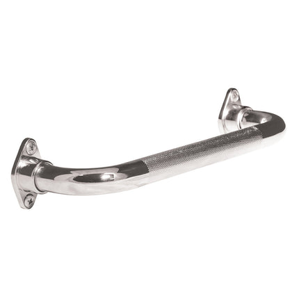 Knurled Chrome Grab Bar with Rotating Flange, 12"