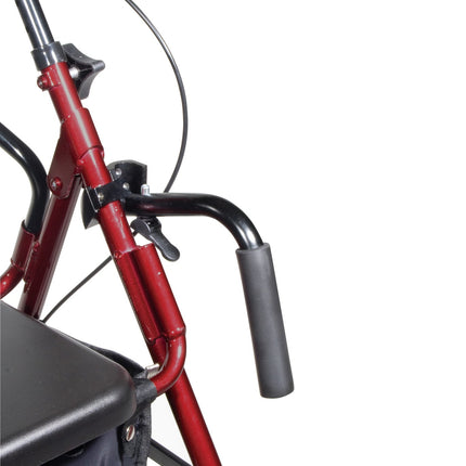 Duet Dual Function Transport Wheelchair Walker Rollator, Burgundy