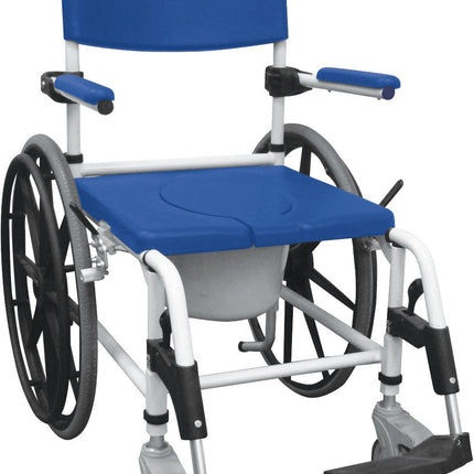 Aluminum Shower Mobile Commode Transport Chair