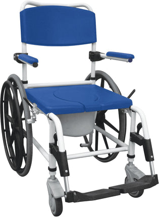 Aluminum Shower Mobile Commode Transport Chair