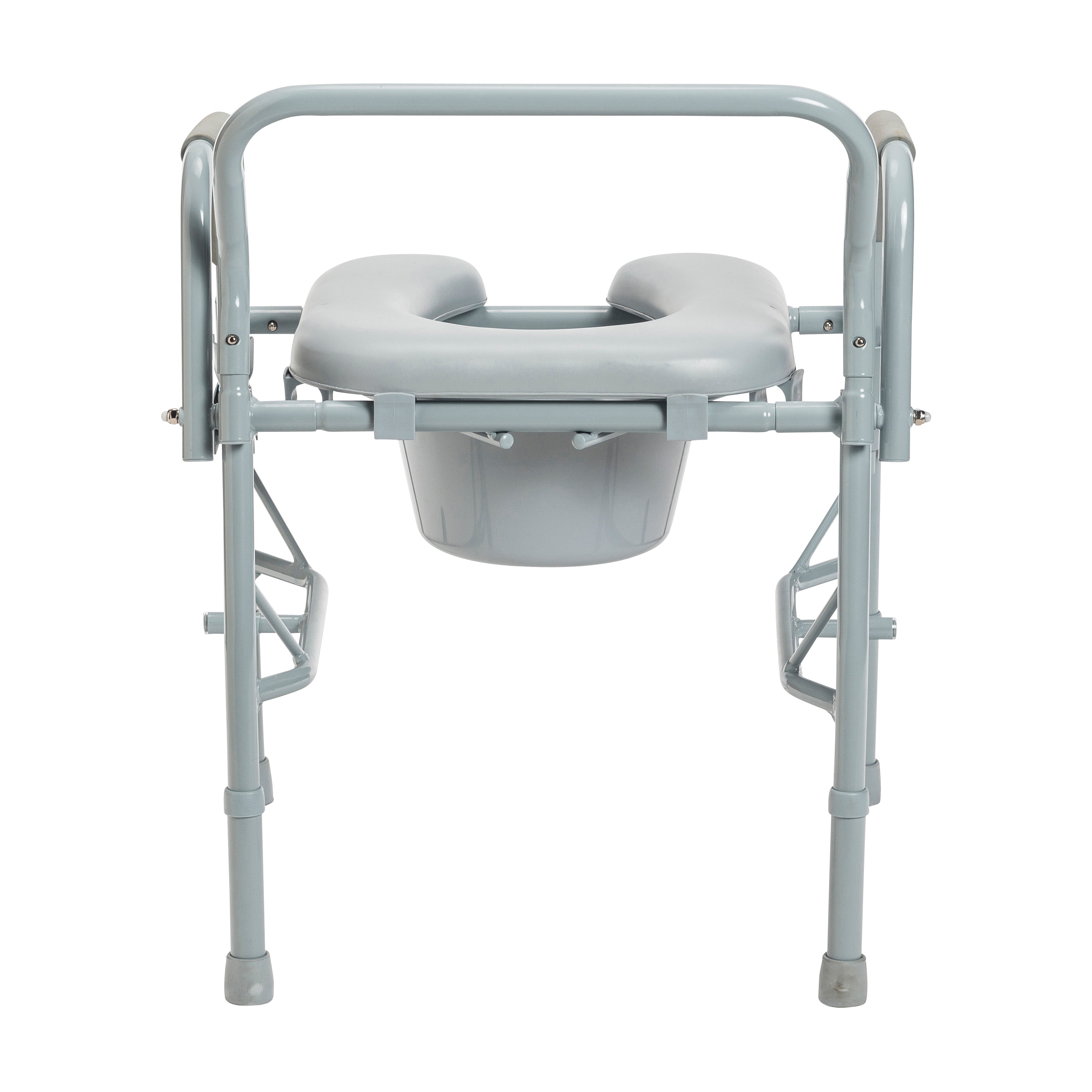 Commode Arm Rest Steel Drop Arm Bedside Commode with Padded Seat and Arms – Total Care