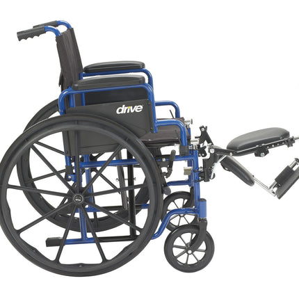 Blue Streak Wheelchair with Flip Back Desk Arms, Elevating Leg Rests, 18" Seat