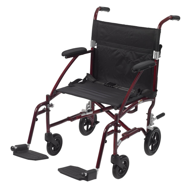 Fly Lite Ultra Lightweight Transport Wheelchair, Burgundy