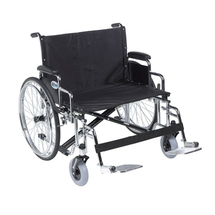 Sentra EC Heavy Duty Extra Wide Wheelchair, Detachable Desk Arms, Swing away Footrests, 26" Seat