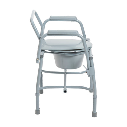 Steel Drop Arm Bedside Commode with Padded Arms