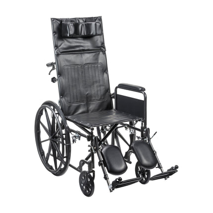 Silver Sport Full-Reclining Wheelchair, Full Arms, 18" Seat