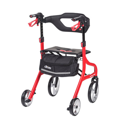 Nitro Sprint Rollator Rolling Walker, Tall, Red