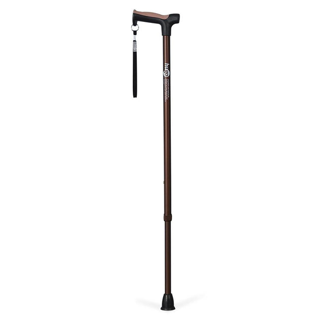 Adjustable Derby Handle Cane with Reflective Strap, Ebony