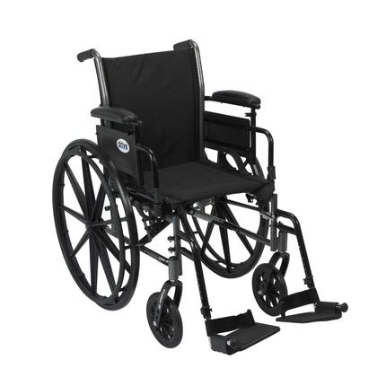 Cruiser III Light Weight Wheelchair with Flip Back Removable Arms, Adjustable Height Desk Arms, Swing away Footrests, 18"