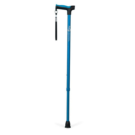 Adjustable Derby Handle Cane with Reflective Strap, Aquamarine