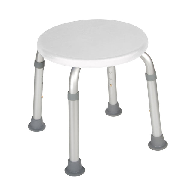 Adjustable Height Bath Stool, White