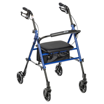 Adjustable Height Rollator with 6" Wheels, Blue