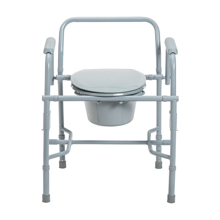 Steel Drop Arm Bedside Commode with Padded Arms