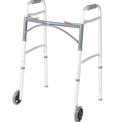 PreserveTech Deluxe Two Button Folding Walker with 5" Wheels