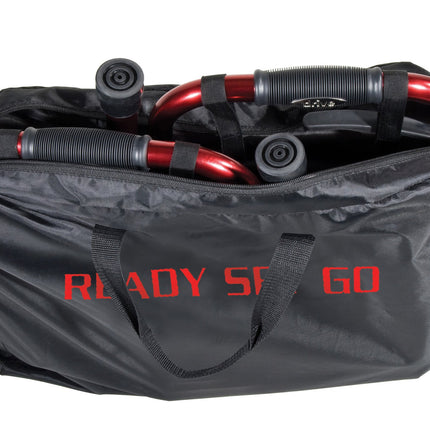 Portable Folding Travel Walker with 5" Wheels and Fold up Legs