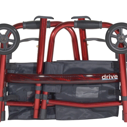 Portable Folding Travel Walker with 5" Wheels and Fold up Legs