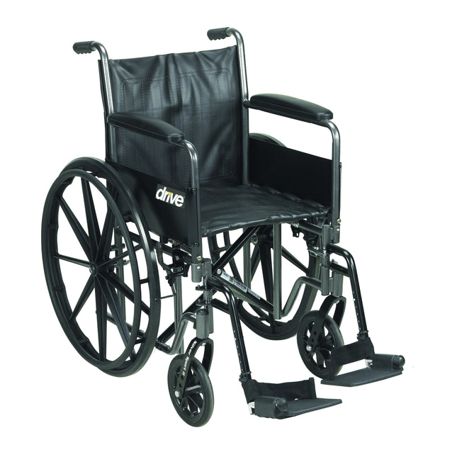 Silver Sport 2 Wheelchair, Detachable Full Arms, Swing away Footrests, 16" Seat