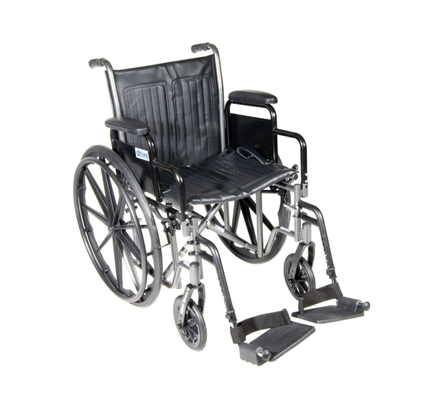 Silver Sport 2 Wheelchair, Detachable Full Arms, Elevating Leg Rests, 18" Seat