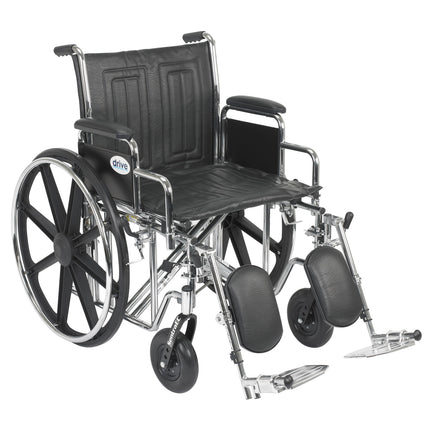 Sentra EC Heavy Duty Wheelchair, Detachable Desk Arms, Elevating Leg Rests, 20" Seat