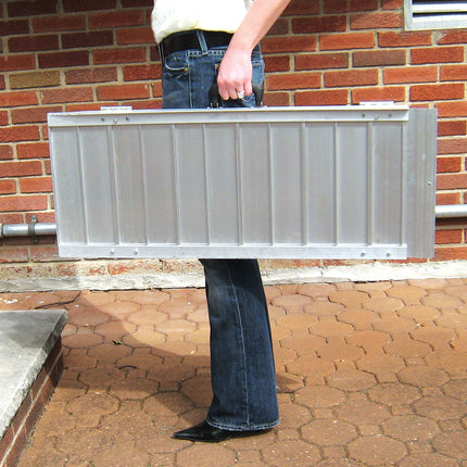 Single Fold Portable Wheelchair Scooter Ramp with Carry Handle and Travel Bag, 2 Feet Long