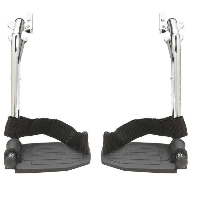 Chrome Swing Away Footrests with Aluminum Footplates, 1 Pair